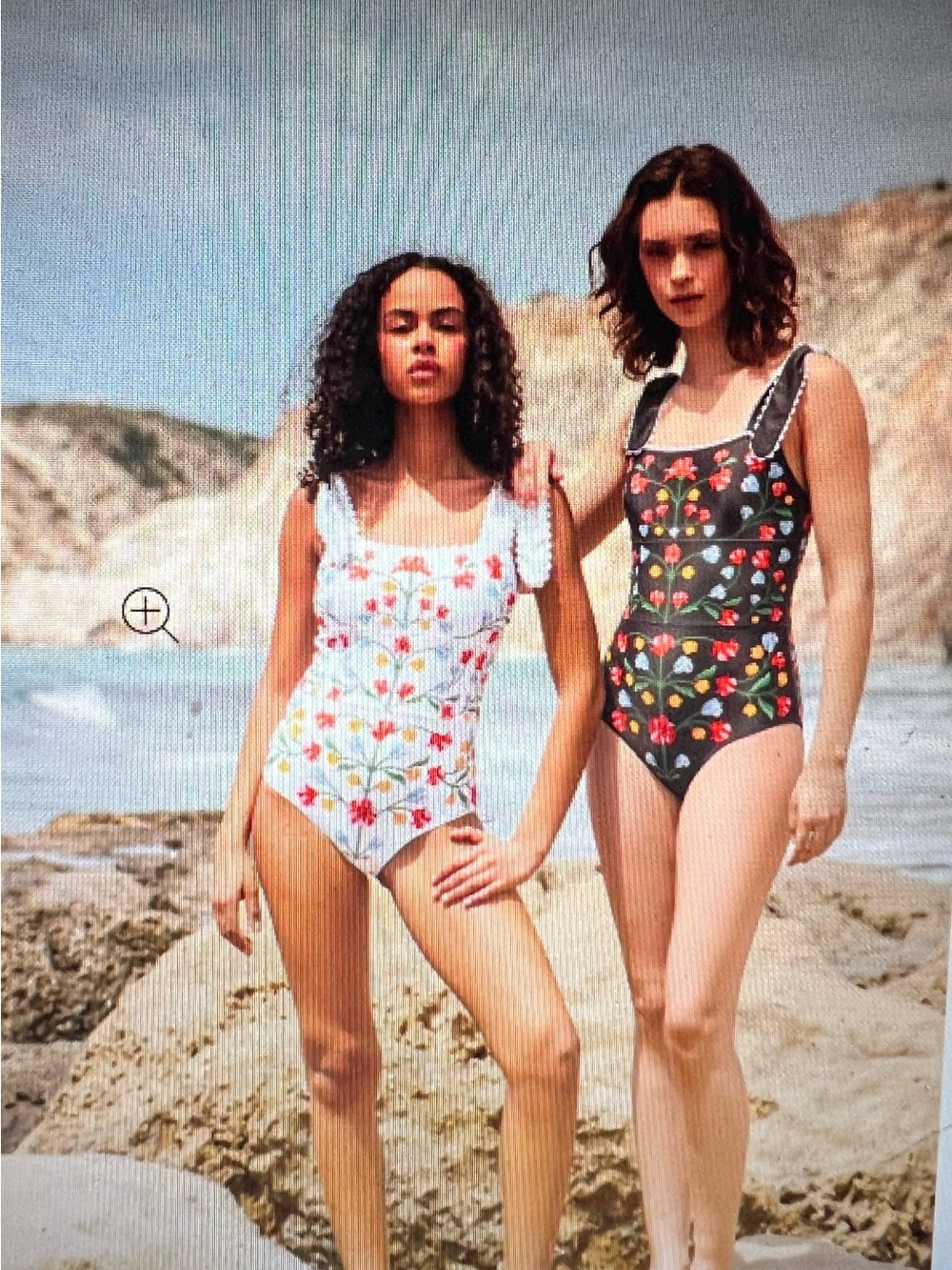 Jessie Zhao NY Day/Night Glow Reversible One-Piece Swimsuit - Black Floral (XS)